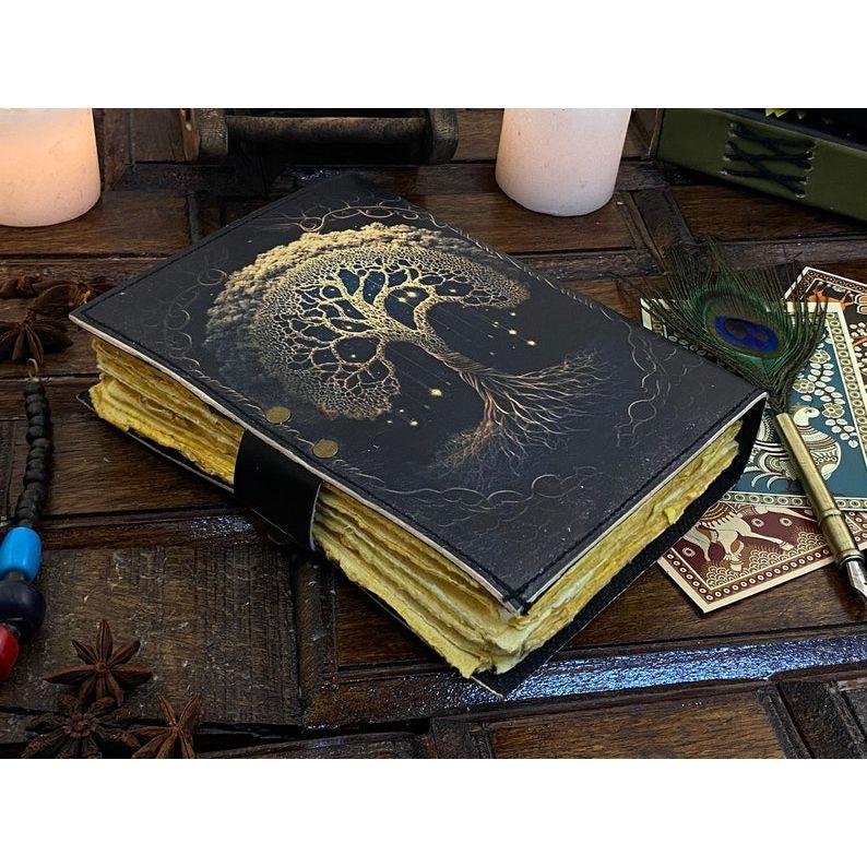 Handmade Journal Tree of Life - Genuine Leather Notebooks For Women - Beautiful Journal For Sketchbook Traveling Blank Book Handmade Paper