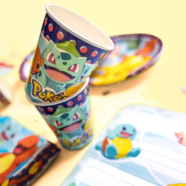 Kubeczki Urodzinowe Pokemon, 8 Szt. 250 Ml