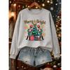 Merry Bright Christmas Gifts Prints Sweatshirt Women Crewneck Casual Hoodie Loose Warm Pullover Winter Soft Woman Clothes