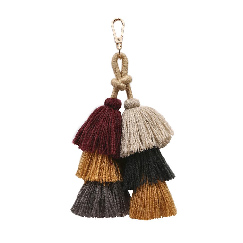 Boho Tassel Weave Ethnic Pendant Keychain