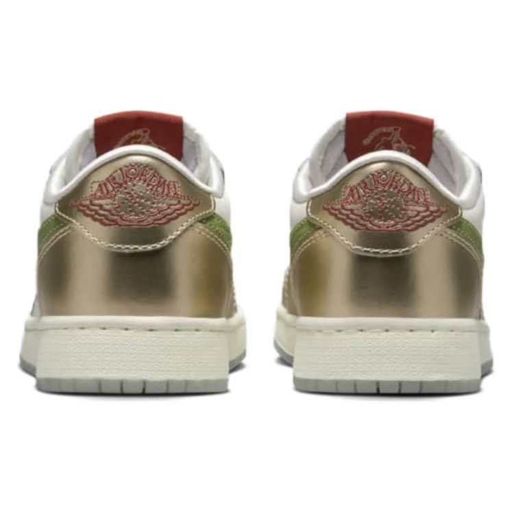 Детские кроссовки Air Jordan 1 Retro Low OG GS Year of the Dragon Gold Sail Oil-Green FQ6593-100