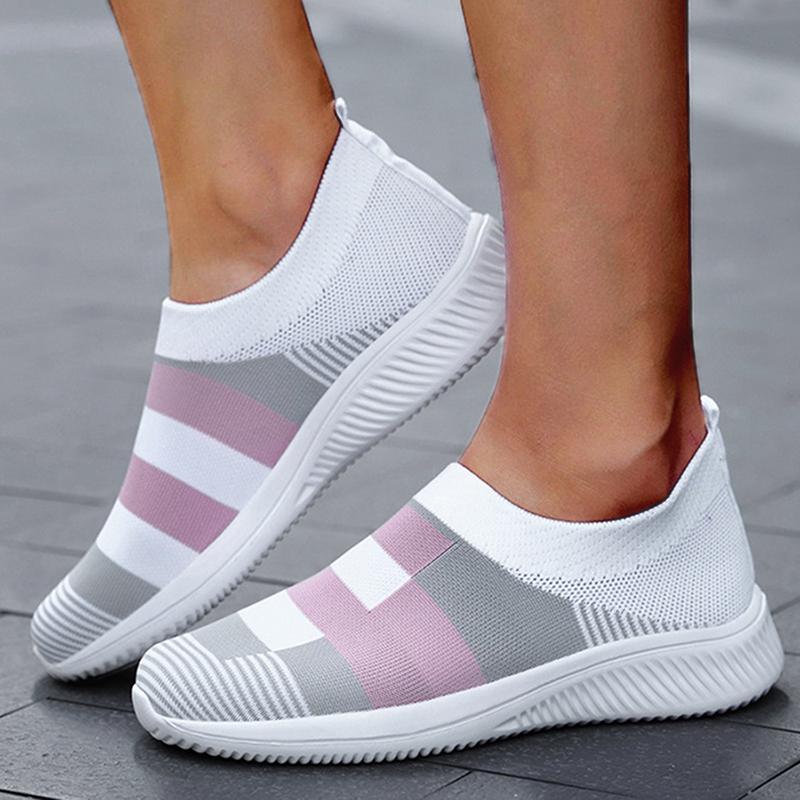 Fashion Casual Shoes Fashion 2024 New Sneakers For Women Plus Size Trainers Sneakers Women Slip On Sock Ladies Flat Shoes Shoes Women