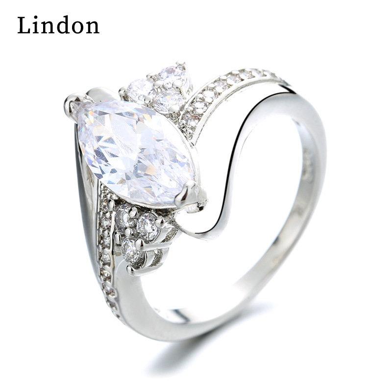 Классическое кольцо Lindon из медного сплава с цирконием, женские ювелирные изделия, свадебный подарок для вечеринки