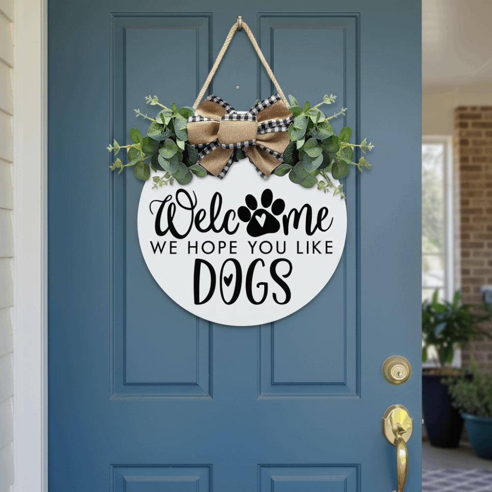 Flower Welcome Sign 2D Flat Wall Art Ornaments Hanging Decoration Outdoor Decor
