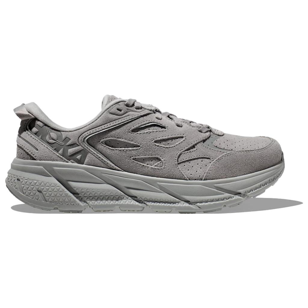 HOKA Clifton L Suede Limestone Men Sneakers Grey 1122571-LLTN