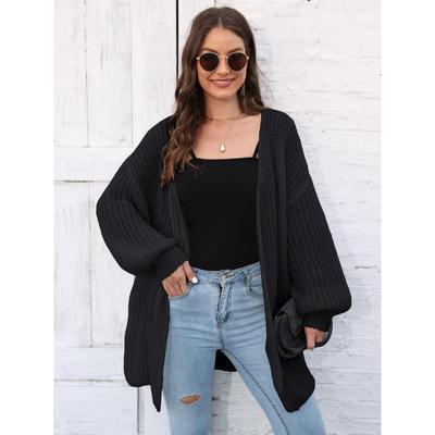 Женский осенне-зимний тканый кардиган, свободный повседневный свитер