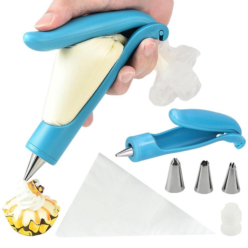 Silicone Piping Bags and Tips Set Cake DIY Decorating Kit with Stainless Steel Nozzle Reusable Silicone Pastry Baking Tool