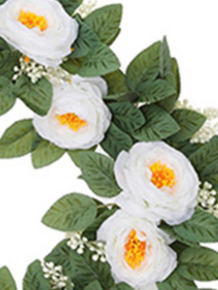 2 шт. искусственных гирлянд из роз 2 м шелковые розы лозы подвесные искусственные цветочные гирлянды для свадебной вечеринки домашний стол сад отель наружные настенные украшения