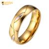 Women's Men's 18K Gold Plated Engagement Wedding Band Ring Zirconia Jewelry Gift Fashion Jewelry