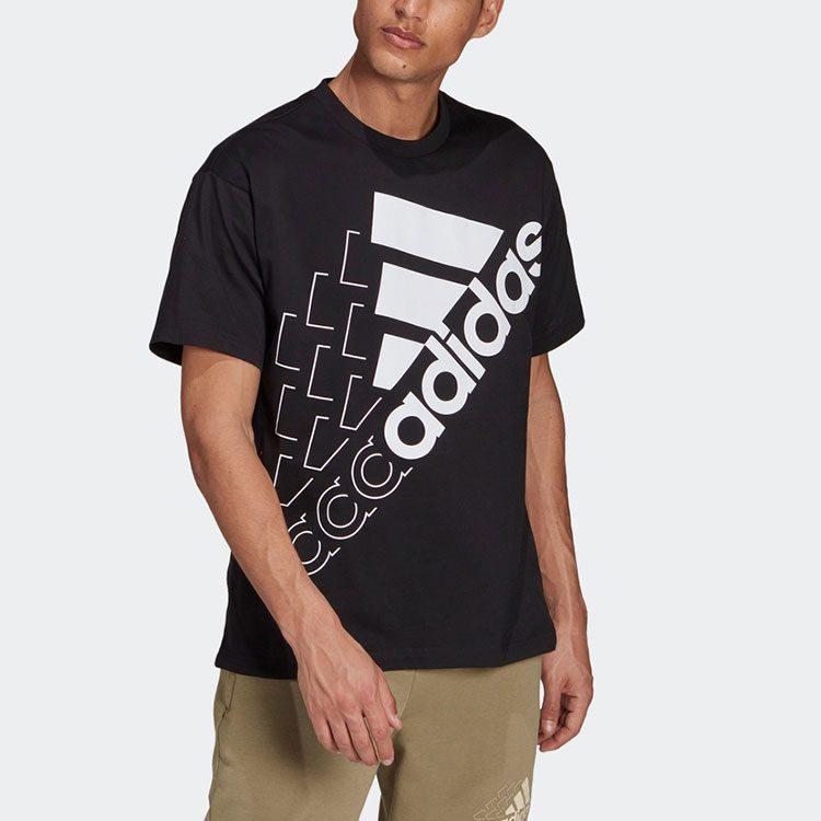 adidas Футболки Унисекс Черные С Круглым Вырезом Умеренный Прямой Крой GS8749