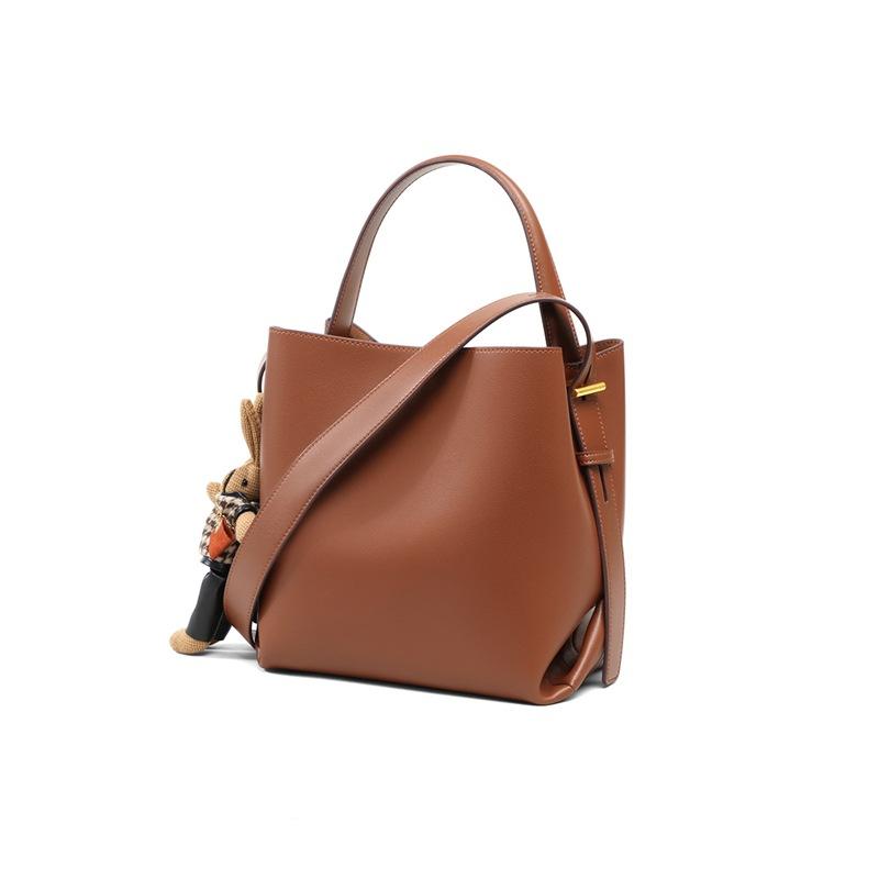 Новая сумка через плечо женская сумка из натуральной кожи ручная сумка-ведро большой вместимости сумка на одно плечо для поездок на работу