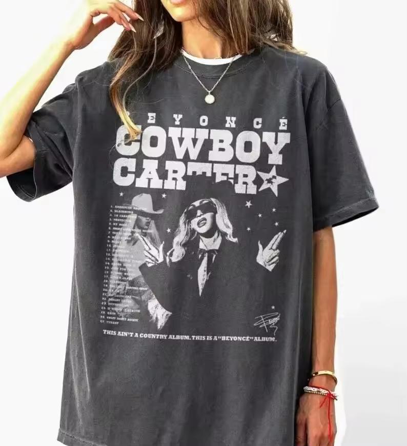 Beyonce Tour Printed T-shirt Women Men Streetwear Oversized Y2k Vintage Fashion Cotton High Quality Female Male Clothing