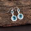 Natural Sky Blue Topaz Gemstone 925 Sterling Silver Jewelry Blue Earrings 1.80" EE-13-3
