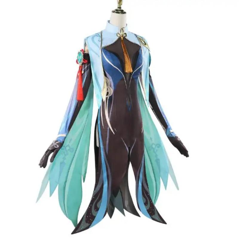 Genshin Liyue Game Xianyun Косплей Костюм Аниме Облако Фиксатор Платье Парик Китайский Стиль Костюм Для Женщин Хэллоуин Вечеринка Костюм