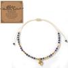 Ximang Ximang Stone Beaded Bracelet With Gold Heart Pendant Adjustable Handmade Jewelry for Women Sister Gift Ideacard