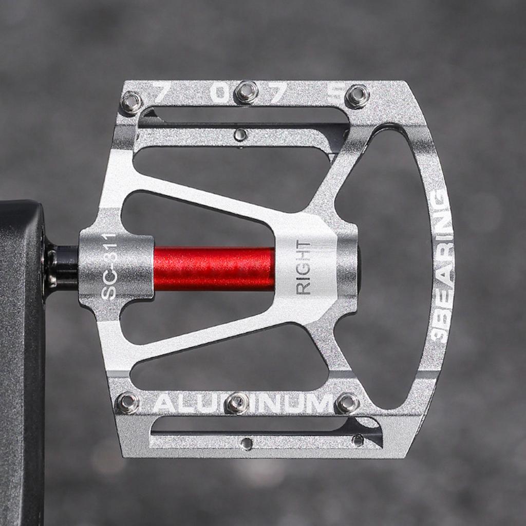 Нескользящие педали для шоссейных велосипедов Педали из алюминиевого сплава Педали для горных велосипедов 3 подшипника Широкие плоские велосипедные педали