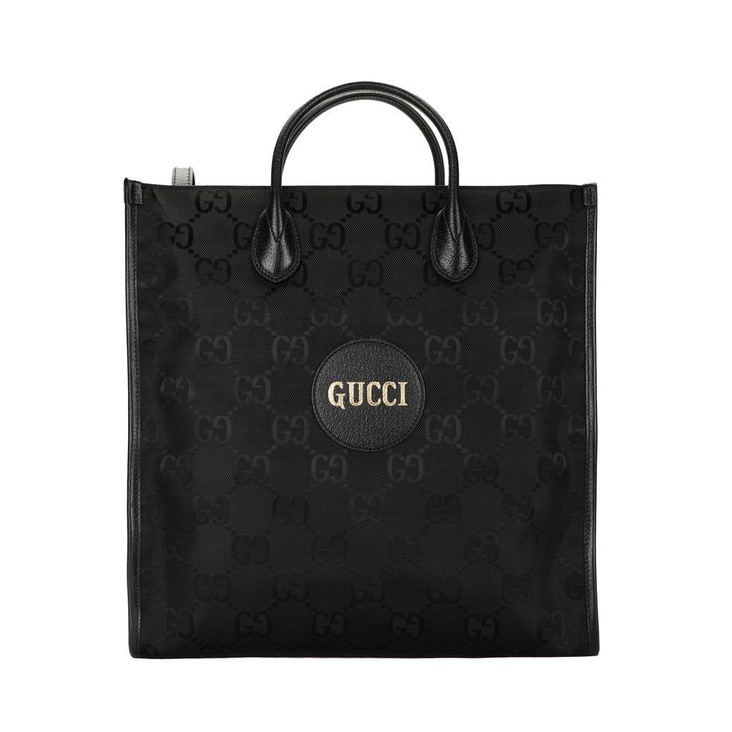 GUCCI Off The Grid Nylon With Leather Tote Bag, Shopping Bag, Portable Crossbody Bag, Shoulder Bag Mens Black