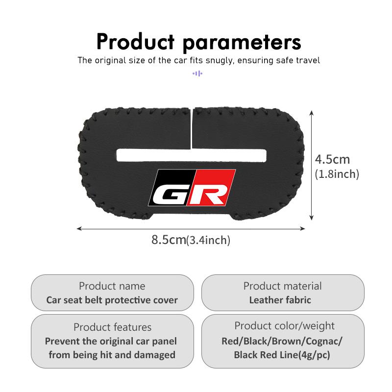 MZD1 For Toyota Car Seat Belt Buckle Plug Leather Car Seat Belt Clip Protective Covers Crown GR Corolla YARIS Auris C-HR Hilux Vios