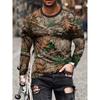 Men's T Shirt 3D Jungle Printed Pattern Top Casual Comfortable Long Sleeve Men's And Women's Fashion Fall And Winter Clothing