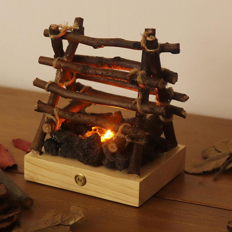 Светодиодные дрова для камина 3 режима регулируемый ночник лампа-пламя USB перезаряжаемая 3D светодиодная имитация костра лампа-дрова маленький электрический