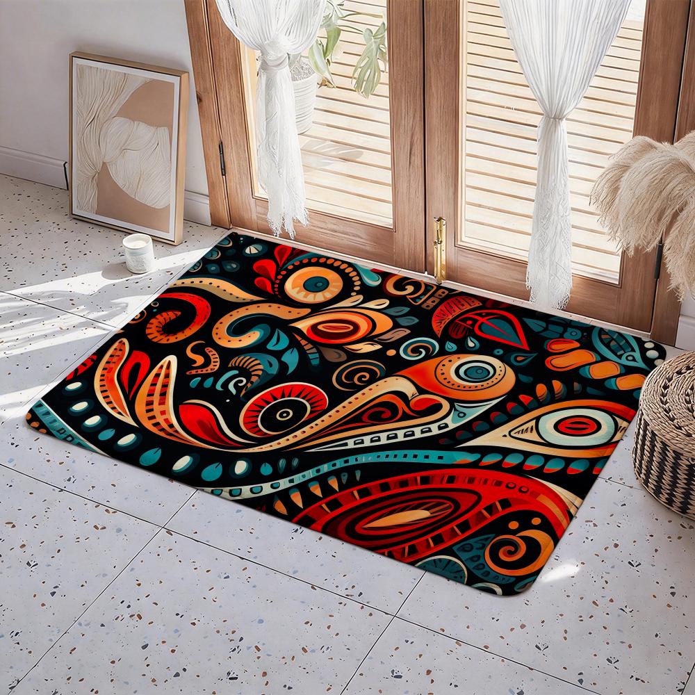 Art A Tattoo Floor Mat Eco Flannel Doormat Non Slip Odorless Indoor Floor Rug Soft Short Plush Home Mat