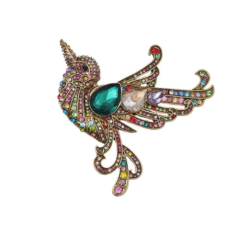 Weiman Cute Animal Multi Color Crystal Rhinestone Bird Zinc Alloy Children's Wedding Engagement Brooch Pins