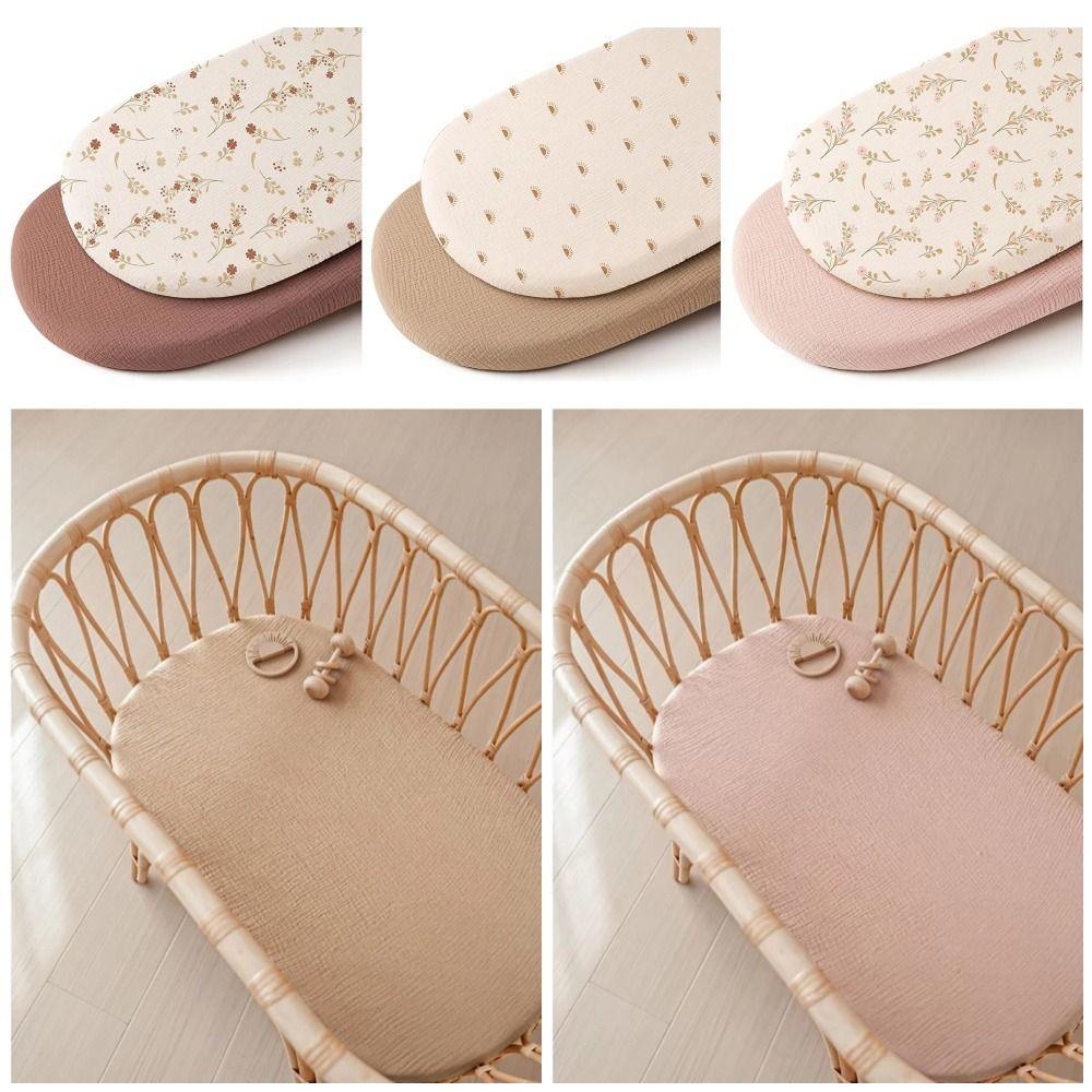 2 шт./набор Однотонная детская простыня на резинке с принтом для люлек, наматрасник, прочный чехол для пеленального столика для новорожденных