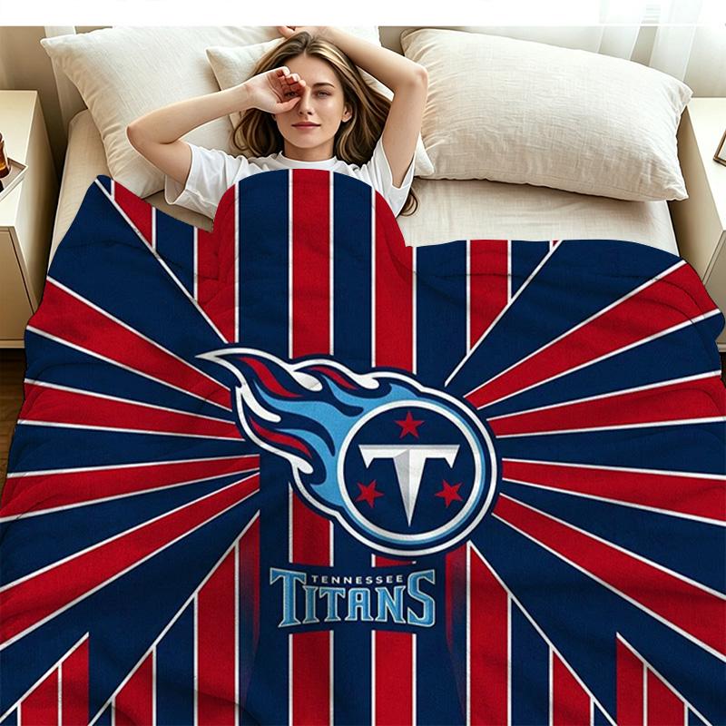 Tennessee Titans Print Flannel Blanket High Quality Warm Comfortable Cover for All Seasons Perfect for Gifts Home Decor