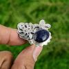 Gift For Women Stackable Adjustable Ring 925 Silver Natural Sodalite Gemstone