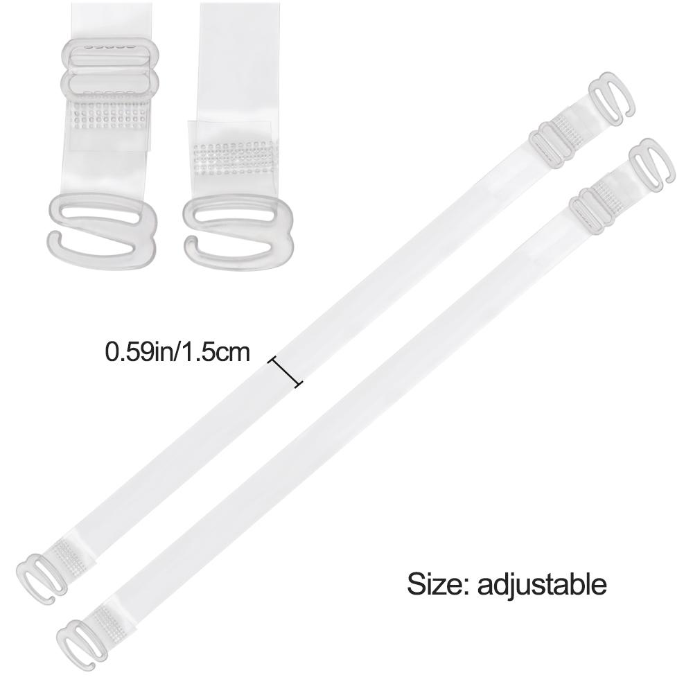 Clear Detachable Adjustable Bra Straps Steel Hook Invisible 1.5CM