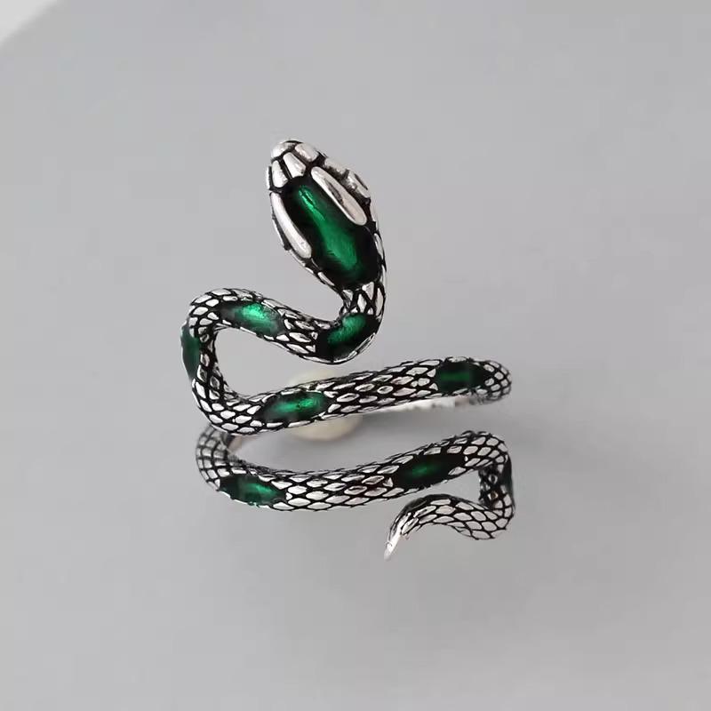 Серебряное кольцо S925 пробы, обвивающее палец, регулируемое - Женский ретро-аксессуар в холодном стиле, модный