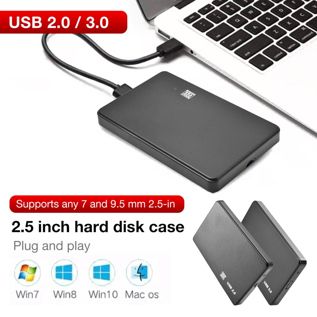 External Hard Drive Case HDD Case HDD SSD Enclosure 2.5 Inch Sata USB 3.0 2.0 Portable 5Gbps Hard Drive Disk Box for PC Laptop Smartphone