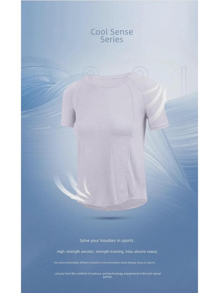 Женский свободный топ для йоги – дышащая сетчатая спинка, быстросохнущая футболка для бега, блузка для фитнеса с коротким рукавом