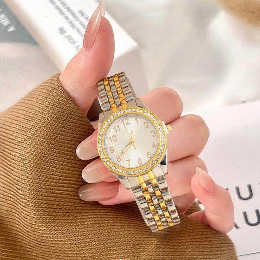 Супер Горячие Продажи Роскошные Женские Часы Кварцевые Золотые из Нержавеющей Стали Маленький Циферблат Римские Цифры Золотой Шарм Платье Модные Часы