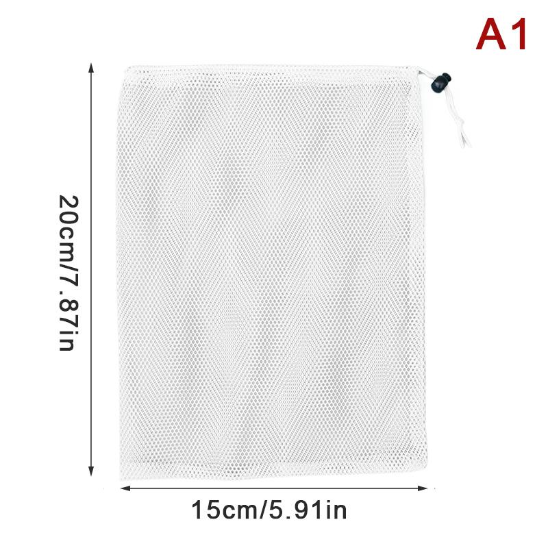 Черно-белая прочная сетчатая сумка на шнурке для хранения, многоцелевой мешок для дома, путешествий, активного отдыха, белья, вещей