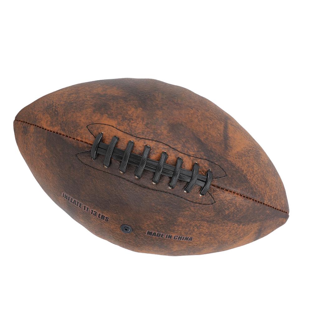 Training Football Size 9 Rugby Ball PU Comfortable Grip Vintage Design Durable Sports Football for Game Match