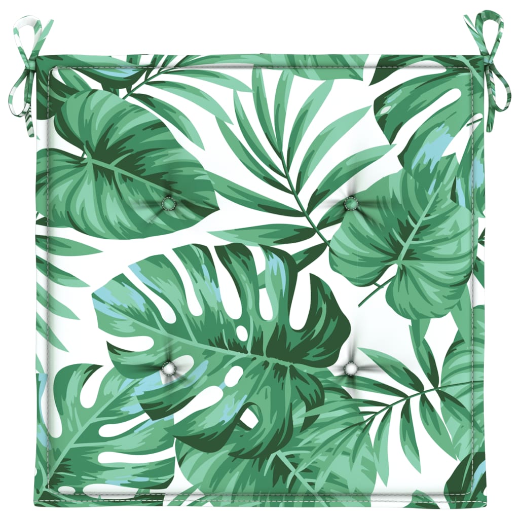 Seat Cushions 6 pcs Leaf Pattern 50 x 50 x 4 cm Fabric