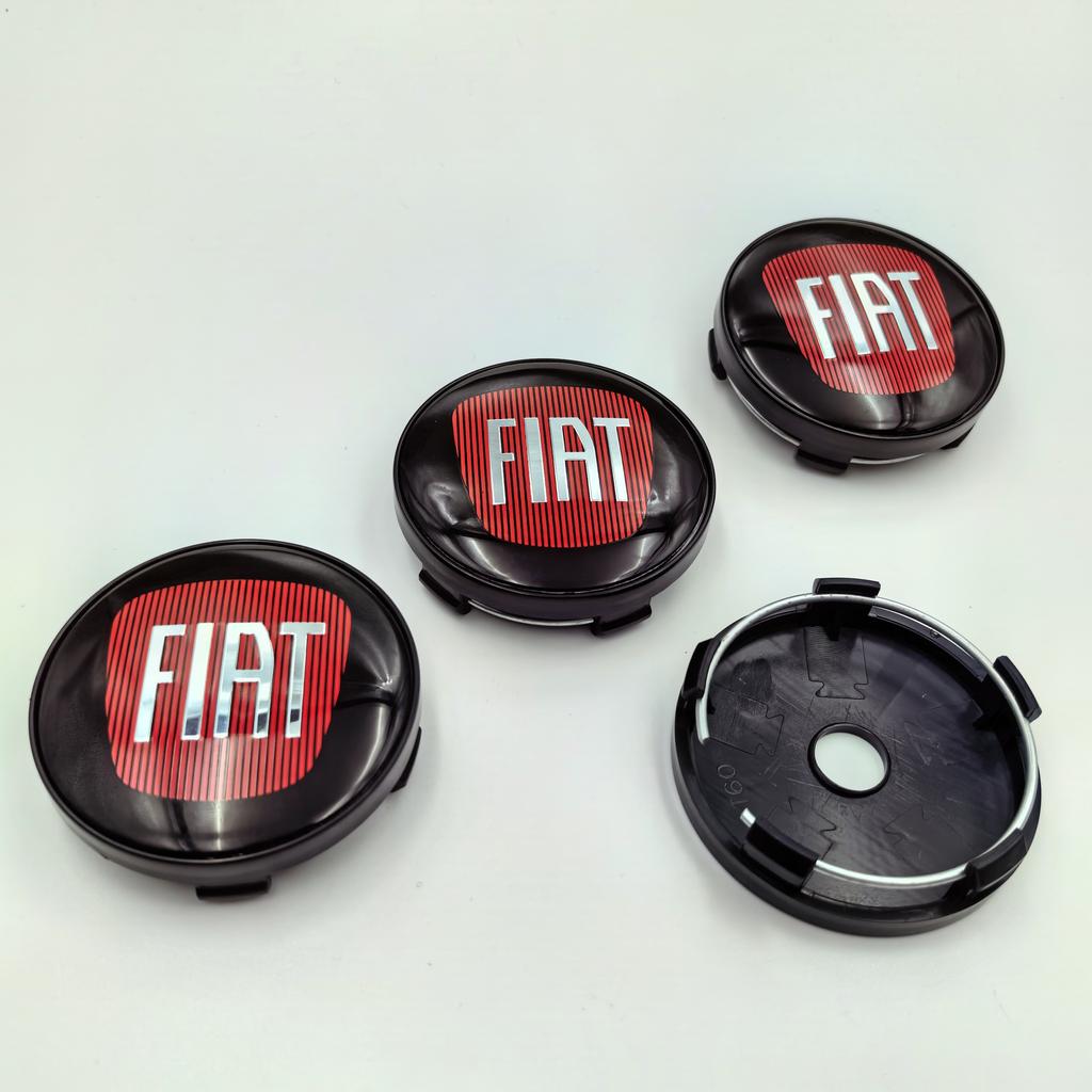 4 шт. 60 мм логотип fiat Колпачки ступицы колеса автомобиля Значок Аксессуары для стайлинга Серебристый ИЛИ Черный Совместимо с FIAT