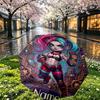 Custom Name Personalized Harley Quinn Print Umbrella, Auto Open Close, 8‑Rib Sturdy Frame, Commute Camping Hiking Use, Birthday Gift