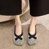 Shoes for Women 2024 Square Toe Ladies Summer Footwear with Bow Transparent Green Clear Vacation Beau Today 39 Fashion Lastest A
