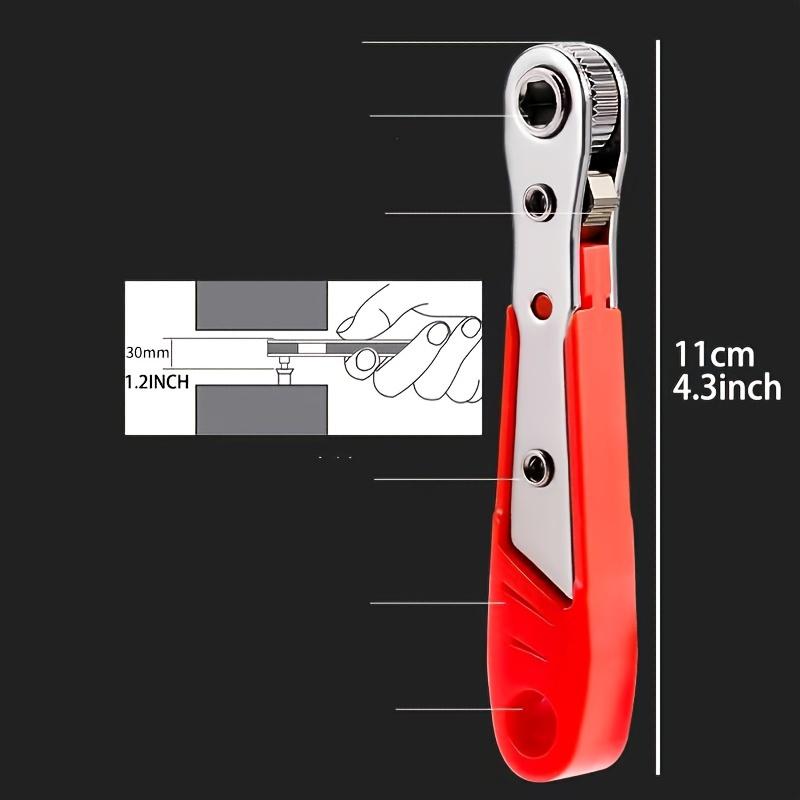 Multifunctional Bidirectional Ratchet Screwdriver Right Angle Magnetic Wrench Cross Shaped Short Screw Orange Tool