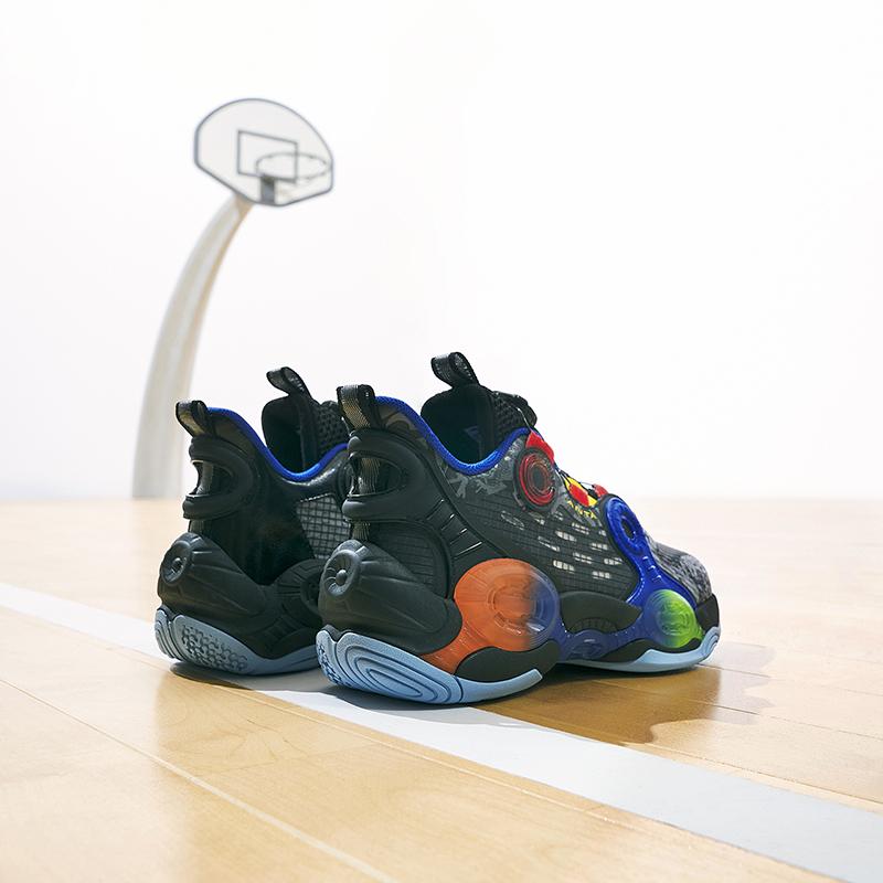 Anta Баскетбольные кроссовки Kids Asymmetric 2, удобные, повседневные, нескользящие, износостойкие, средней высоты, детские баскетбольные кроссовки, черные, серые, оранжевые 312321102-4