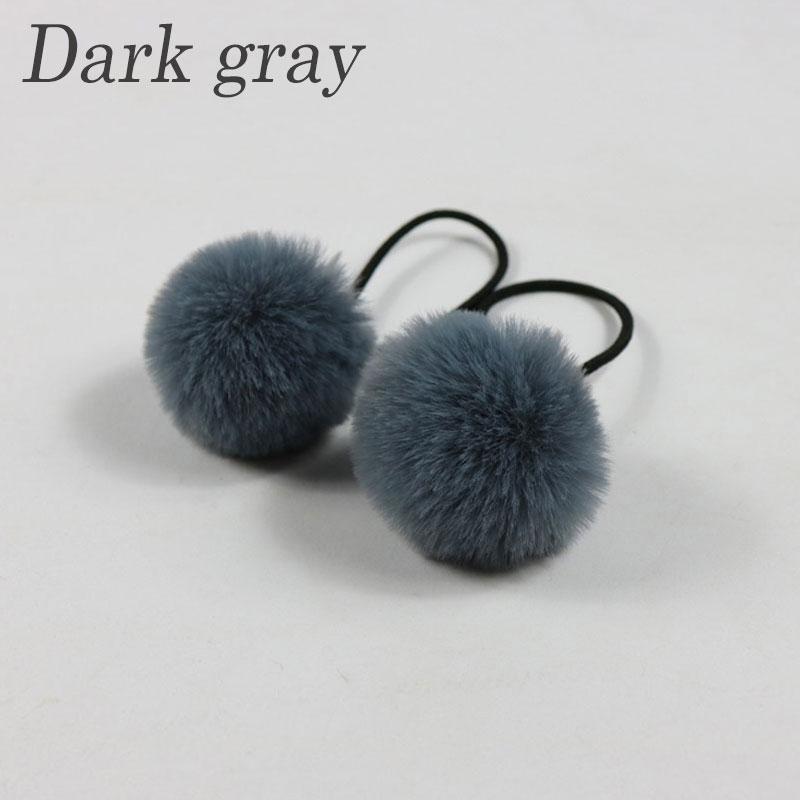 2Pcs Soft Furry Hair Ties Elastic Hair Bands Girls Hair Ring Fur Ball Hair Rope Rubber Band 5cm