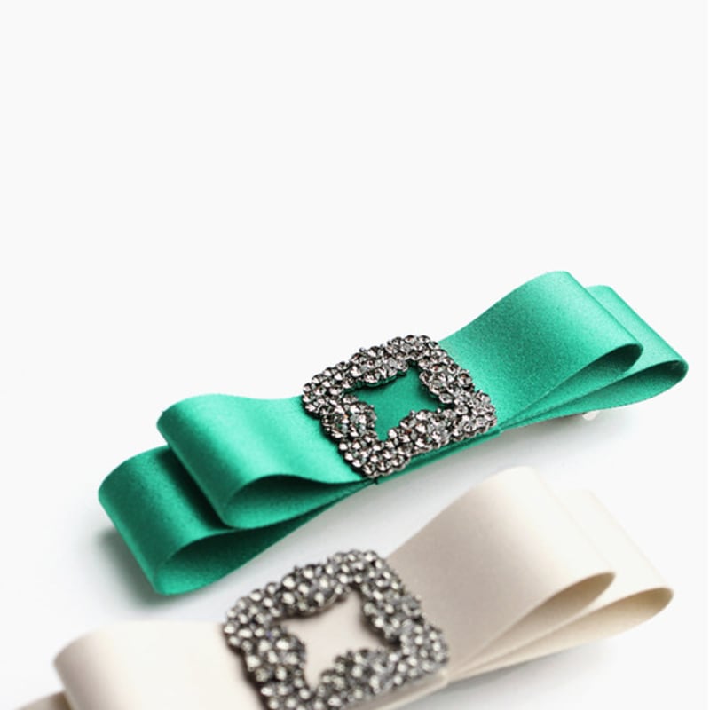 RACOHA Color Elizabeth Ribbon Hair pin Color satin cubic ribbon pin