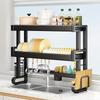 Юньшуан Черная Двухъярусная Стойка для Хранения над Столешницей