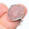 Natural Morganite Rough Gemstone 925 Solid Sterling Silver Jewelry Ring S.8 I6u64