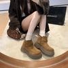 Height-increasing Thick-soled Martin Boots Women's 2025 New Autumn Super-hot Big Head Retro Versatile and Thin Muffin Short Boots