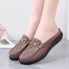 Women Soft Mules Loafers Slip On Slippers Casual Elegant Summer Breathable Leather Black Moccasin Shoes