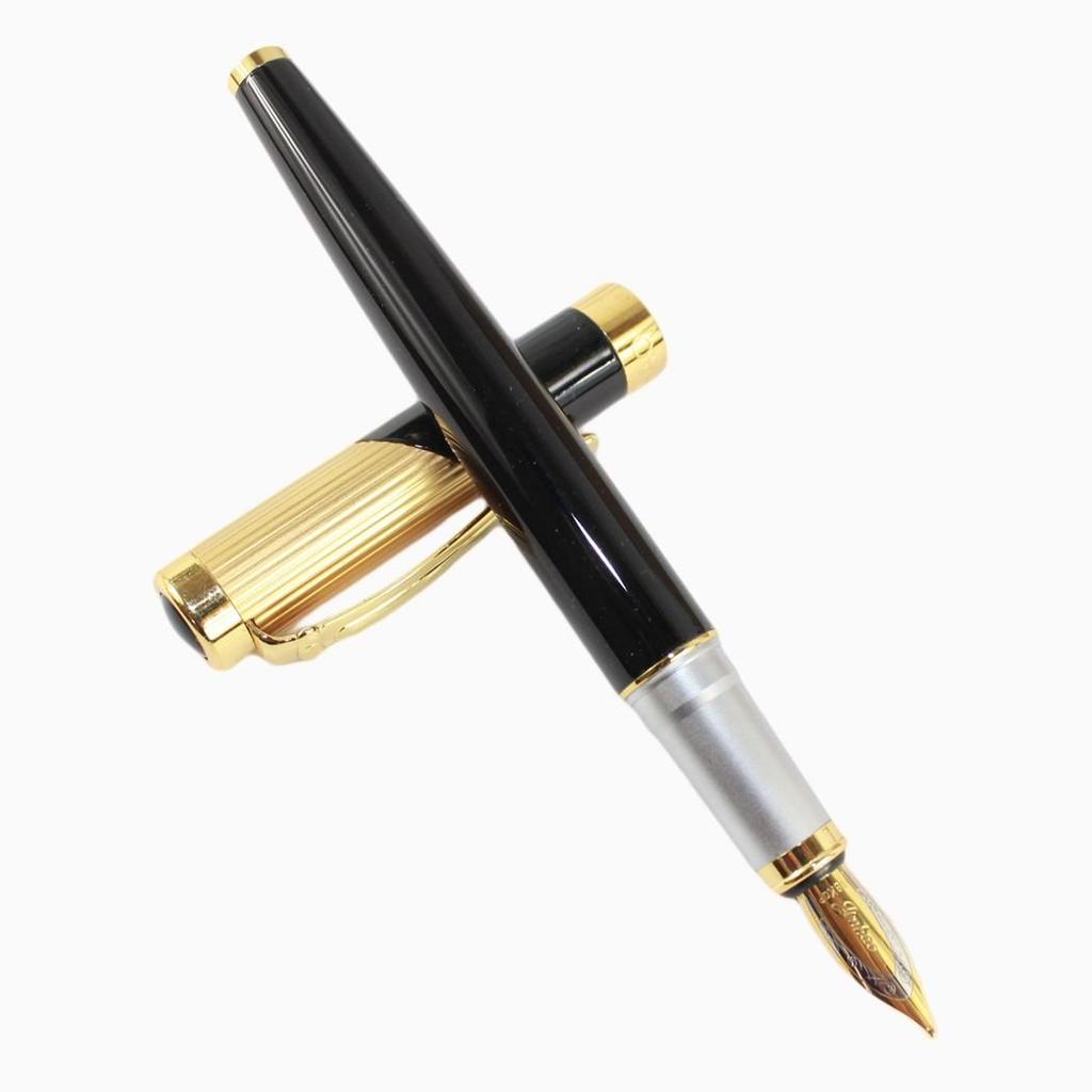 Перьевая ручка Gullor Advanced Jinhao 9009, среднее перо, черное и золотистое