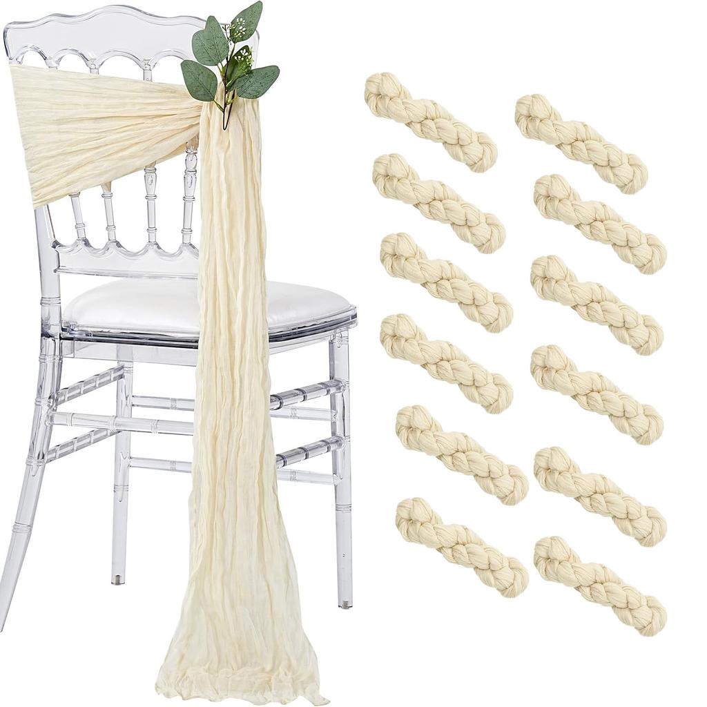 16Pcs Sage Green Wedding Chair Sashes Chair Bow Designed Decorative Chair Sashes for Wedding Reception Party Hotel Decoration